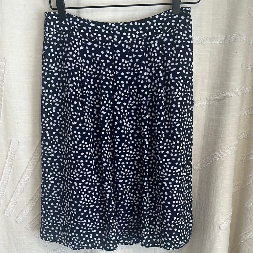 Banana Republic Navy Blue Polka Dot A-Line Midi Skirt Size 4